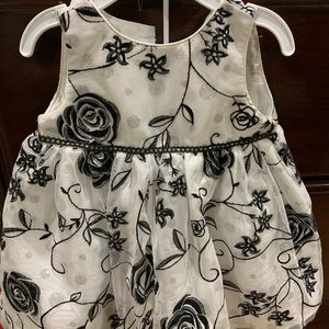 Black, white and silver dress